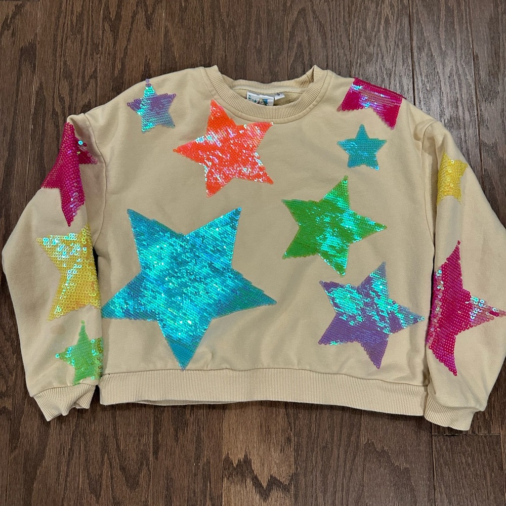 Queen of Sparkles Star Sequin Sweatshirt